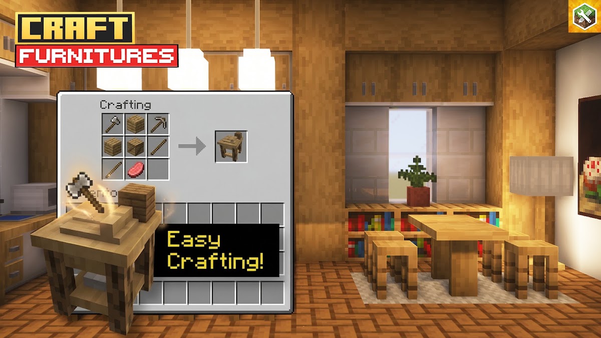 Custom furniture crafted in Minecraft PE